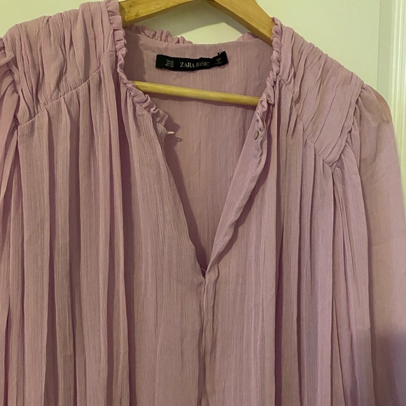 Zara lavender flowy blouse -Size small - Picture 4 of 6